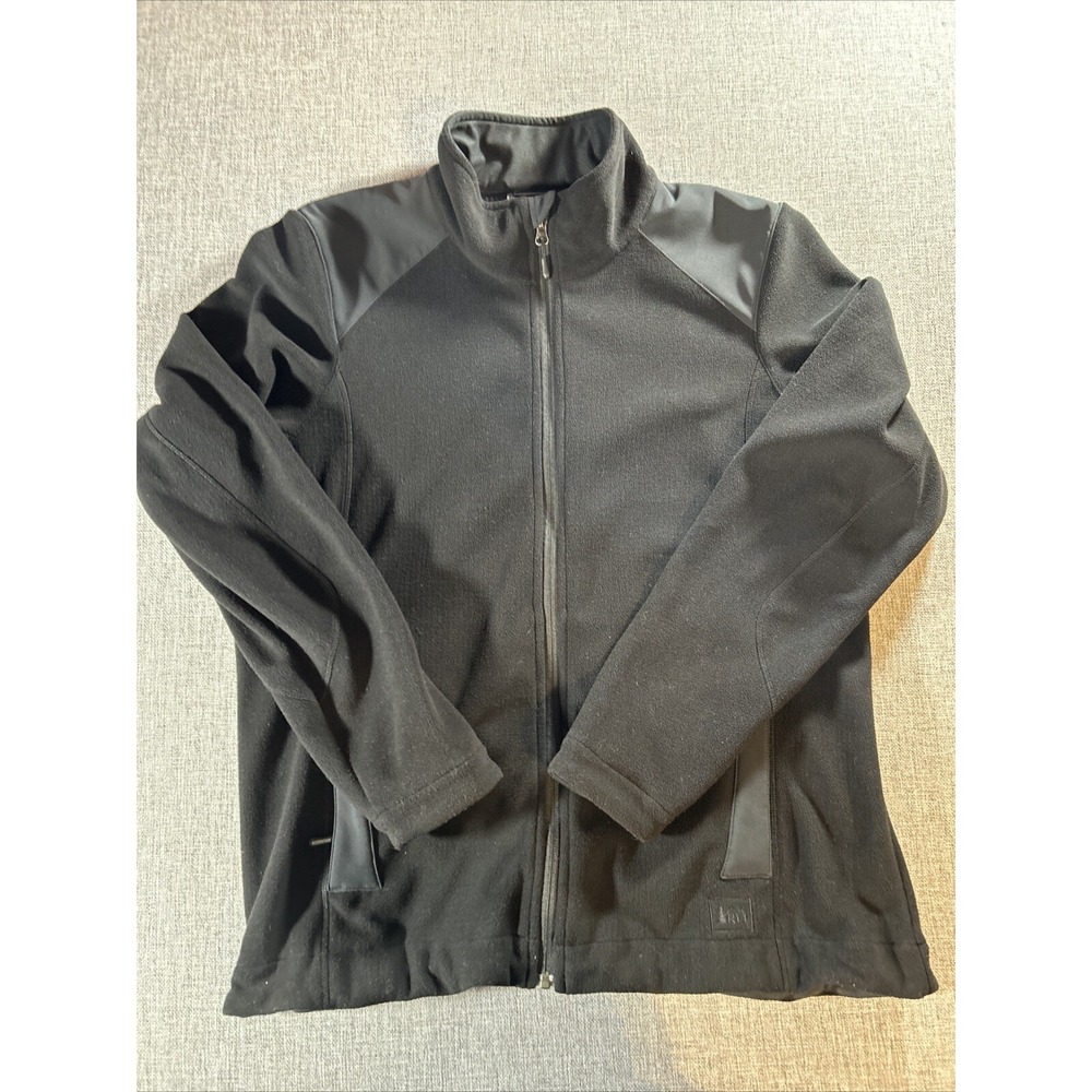 REI Jacket Women's XL Windbrake Fleece Full Zip Black Outdoor Hiking Windbreaker